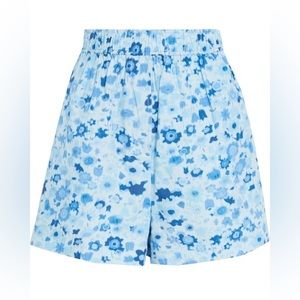 GANNI blue printed cotton poplin shorts size 34